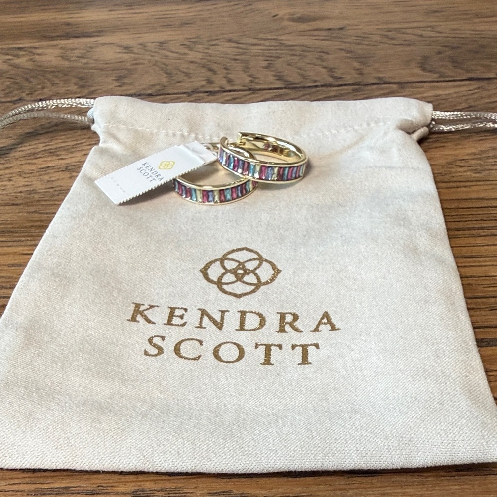 Kendra Scott Jack Hoop Rainbow Crystal Earrings